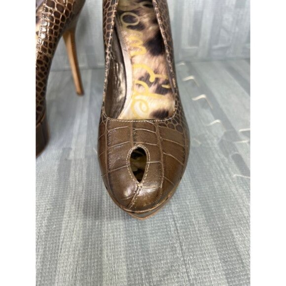Sam Edelman Platform Heels Crocodile 7.5 - Picture 8 of 12